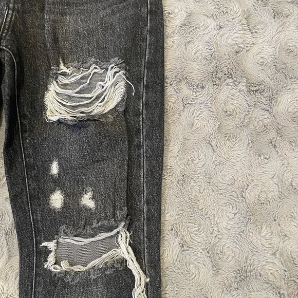 FN Black Acid-Wash Mom Jeans - Picture 3 of 5